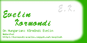 evelin kormondi business card